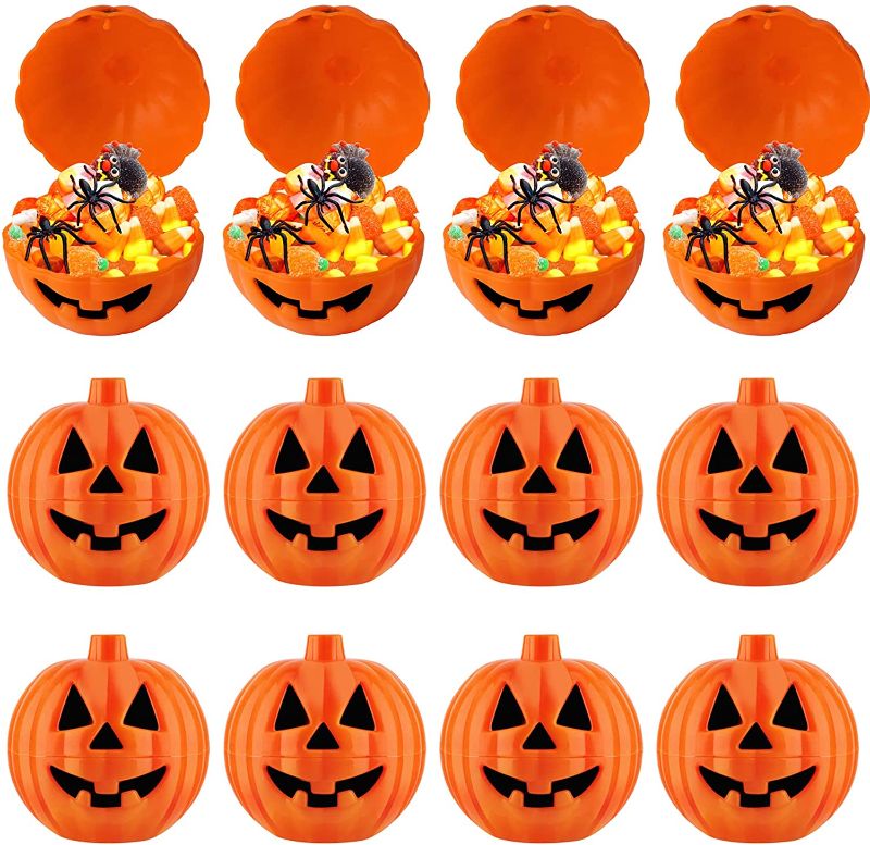 Photo 1 of 12 Pcs Halloween Pumpkin Candy Box Mini Pumpkin Candy Gift Boxes Pumpkin Containers for for Halloween Trick or Treat, Gifts, Snacks, Halloween Party Supplies
3 COUNT 