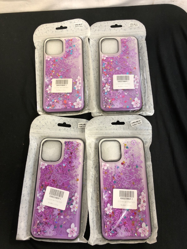 Photo 1 of 12 PRO MAX 6.7 INCH IPHONE CASE, PURPLE GLITTER 
4 COUNT 