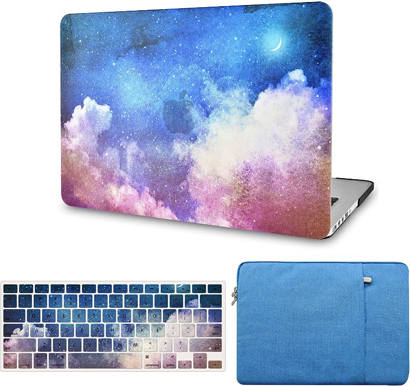 Photo 1 of KECC Compatible with MacBook Pro 13 inch Case 2019-2016 with Touch Bar A2159 A1989 A1706 A1708 Protective Plastic Hard Shell + Keyboard Cover + Sleeve (Night Sky 2)
