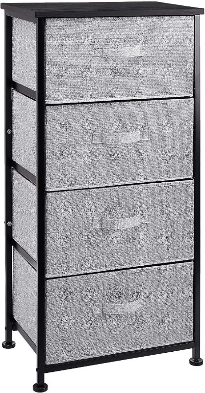 Photo 1 of Amazon Basics Fabric 4-Drawer Storage Organizer Unit for Closet, Black