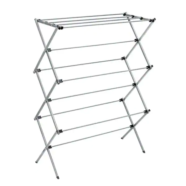 Photo 1 of 29 in. W x 42 in. H Silver Steel Oversized Collapsible Drying Rack