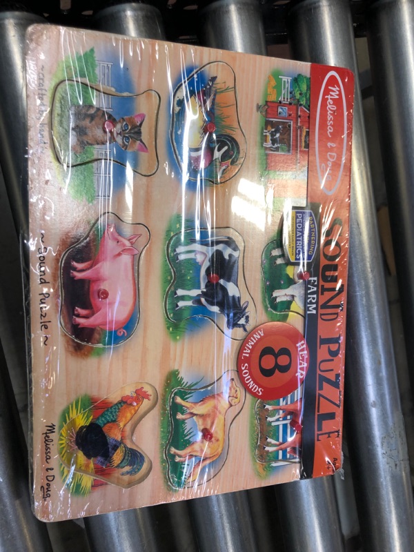 Photo 1 of Melissa And Doug Farm Wooden Peg Sound Puzzle 8pc