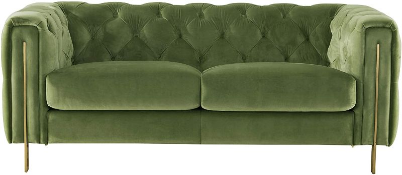 Photo 1 of Acanva Collection Chesterfield Tufted Velvet Vintage Sofa, 72" Wide, Mint Green