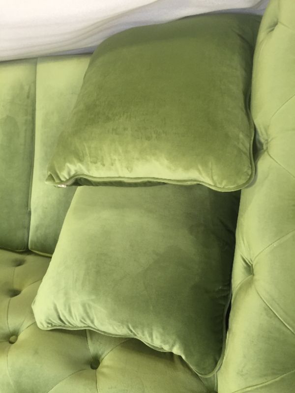 Photo 3 of Acanva Collection Chesterfield Tufted Velvet Vintage Sofa, 72" Wide, Mint Green