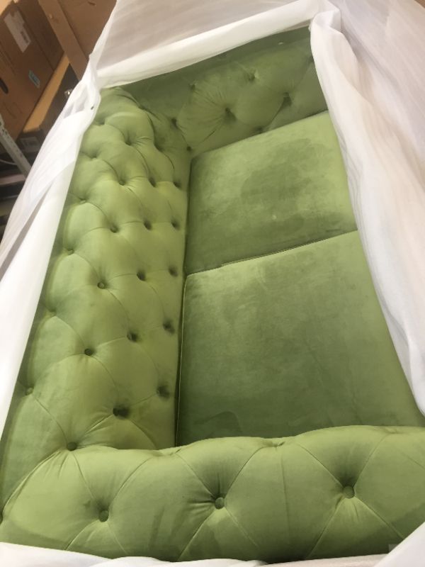 Photo 2 of Acanva Collection Chesterfield Tufted Velvet Vintage Sofa, 72" Wide, Mint Green