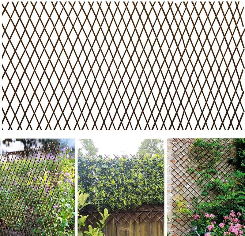 Photo 1 of 
GLANT Expandable Willow Trellis Fence for Climbing Plants, Expandable Willow Trellis Open Mesh