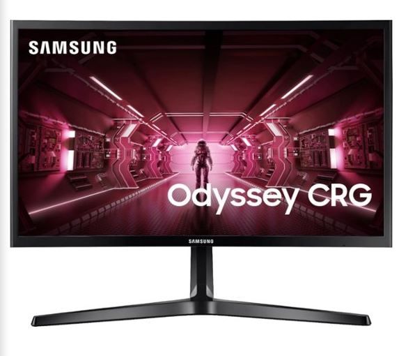 Photo 1 of Samsung - Odyssey Gaming CRG5 Series 24” LED Curved FHD FreeSync monitor - Black