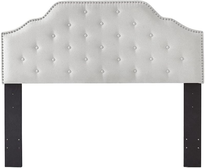 Photo 1 of Ball & Cast Fabric Upholstered Headboard Tufted Button, Queen Full Size Bed Adjusted Height 42-50 inch, Beige
