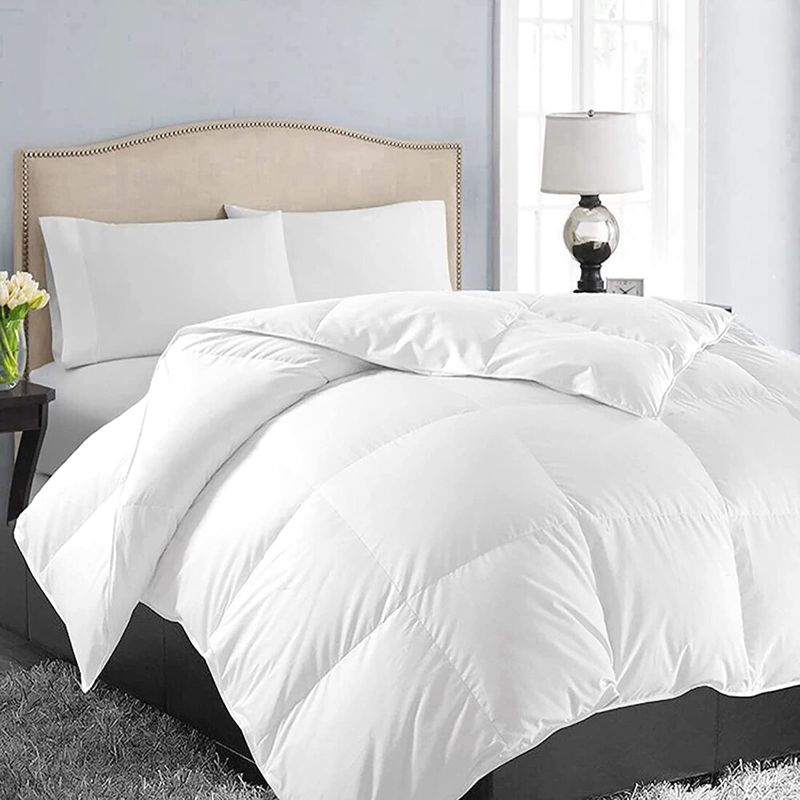 Photo 1 of  All Season King Size Soft Quilted Down Alternative Comforter Reversible 100 % polyester fibers. Winter Summer Warm Fluffy,White,90x102 inches
