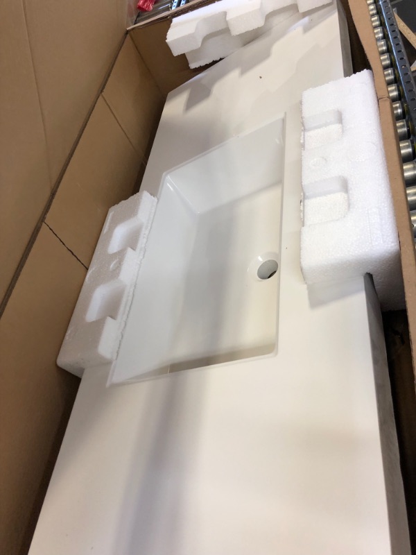 Photo 1 of 49IN OSLO VANITY TOP SINGLE WHITE VANITY COMBO
