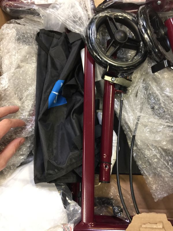 Photo 4 of Medline Steel Rollator Walker Burgundy 350 lbs Capacity