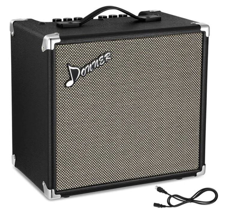 Photo 1 of Donner 30W Bass AMP Bass Combo Amplifier DBA-30 Bass Guitar Amp with Onboard Clean and Distortion Overdrive Dual Tone Switching