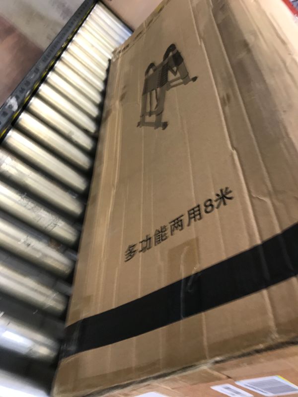 Photo 1 of 26ft/8m Telescoping Ladder w. Stabilizer/Wheels/Cargo Hold,Folding Aluminum A Frame Extension Ladder 9+9 Step Ladders for Home,Compact Portable Collapsible Ladder for Industrial,330lbs Capacity
