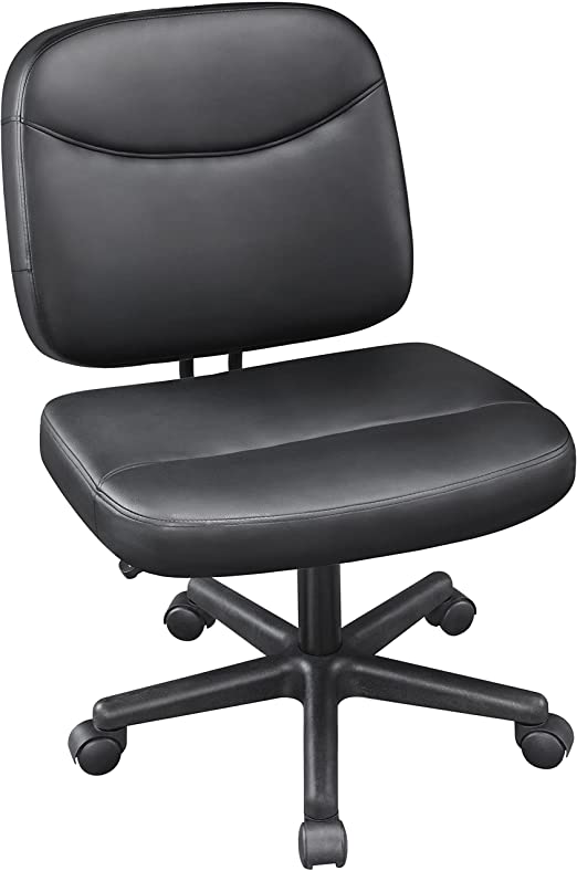 Photo 1 of Armless Office Desk Chair Leather Computer Task Chair