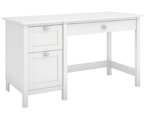 Photo 1 of Broadview Computer Desk with Drawers Pure White - Bush Furniture