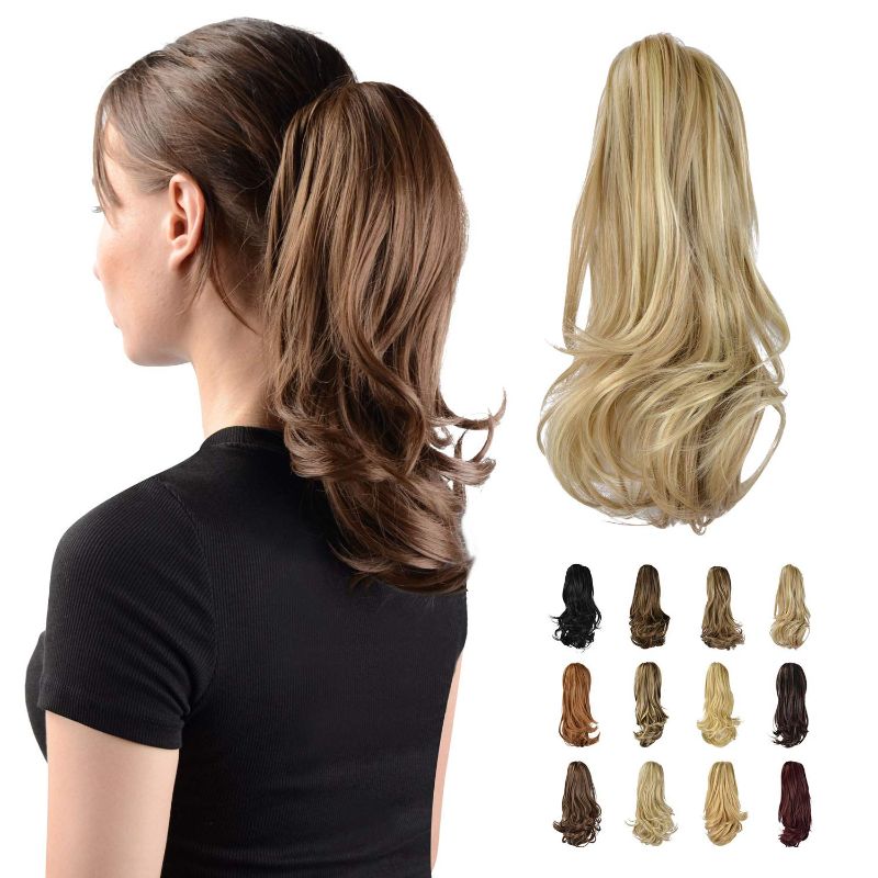 Photo 1 of Sofeiyan 13" Ponytail Extension Long Curly Ponytail Clip in Claw Hair Extension Natural Looking Synthetic Hairpiece for Women, 4.40oz