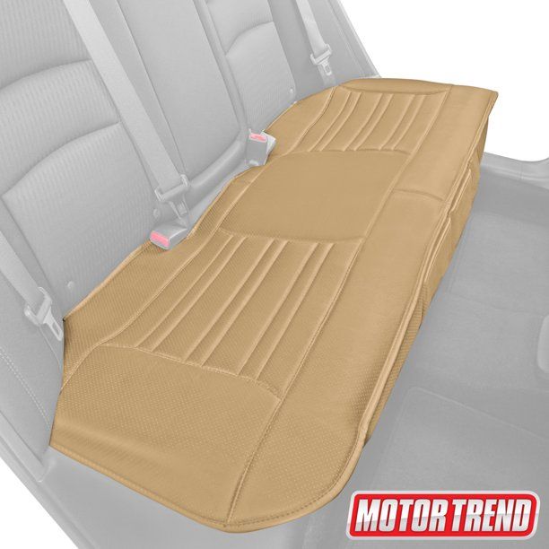 Photo 1 of Motor Trend Universal Car Seat Cushion for Rear Bench - Padded Beige Faux Leather Seat Cover for Car Truck Van SUV
