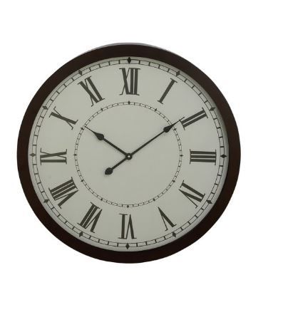 Photo 1 of DecMode 30 x 30 In. Black Metal Traditional Wall Clock
