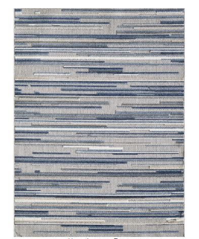 Photo 1 of Calla Blue Denni 2 ft. x 4 ft. Coastal Abstract Indoor/Outdoor Area Rug
