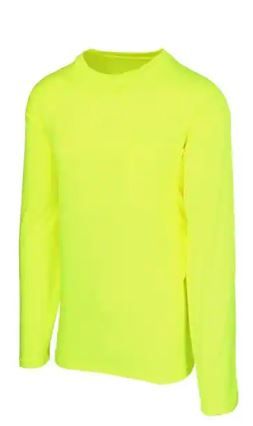 Photo 1 of Men's Large Hi-Vis Yellow Long-Sleeve Safety Shirt
