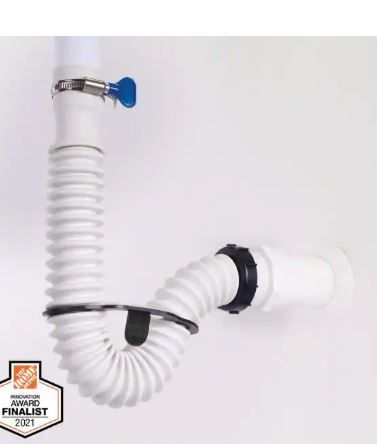 Photo 1 of 1.25 in. Rubber Threaded P-Trap Bathroom Single Sink Drain Kit
