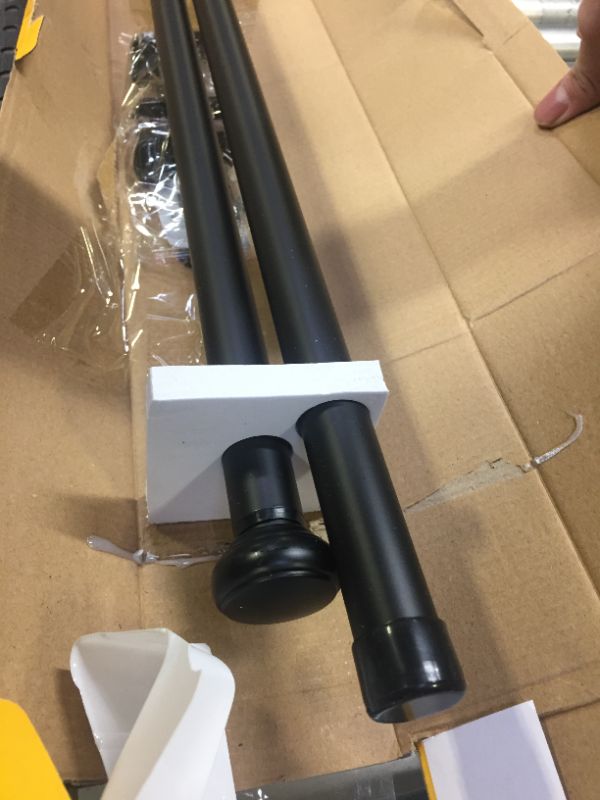 Photo 1 of Kenney Weaver Indoor/Outdoor Rust-Resistant 1 in Curtain Rod, Black