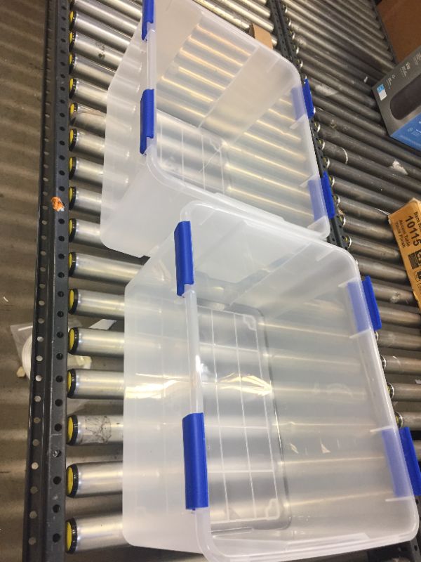 Photo 4 of CLEAR/ BLUE STORAGE CONTAINERS 19" X 15" 
4 ITEM BOUNDLE