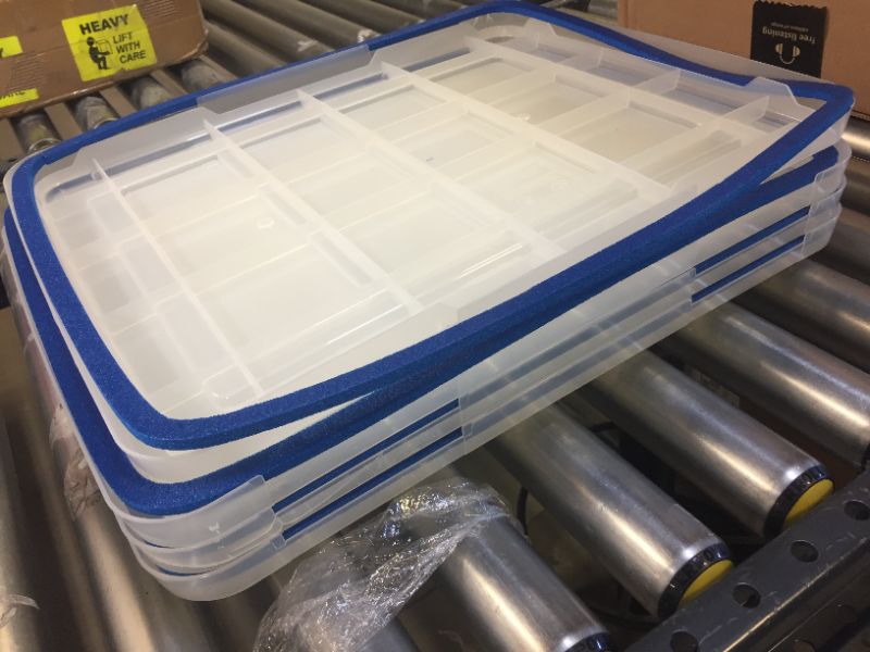 Photo 3 of CLEAR/ BLUE STORAGE CONTAINERS 19" X 15" 
4 ITEM BOUNDLE