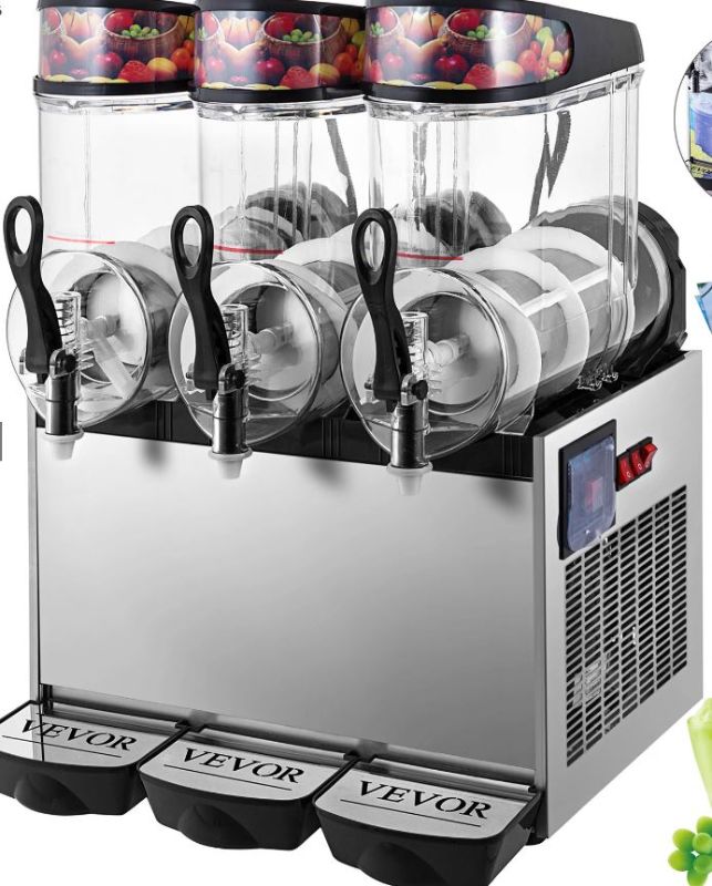 Photo 1 of Slush Frozen Drink Machine 360°mix 12l*3 900w Triple Bowl Frozen Drink Coffee
FACTORY SEALED
