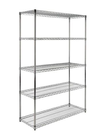 Photo 1 of black carbon steel rack with 5 shelf
11.5" x  21"
out of the box new