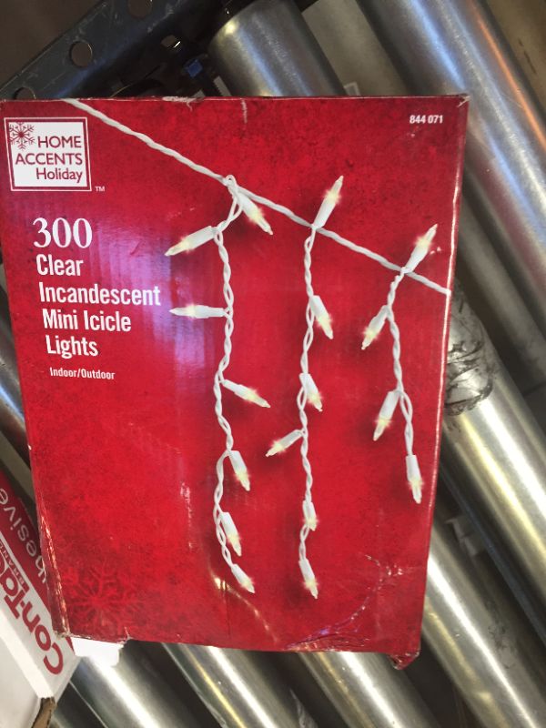 Photo 1 of christmas lights    Home Accents Holiday 300-Light Clear Incandescent Mini Icicle Lights
