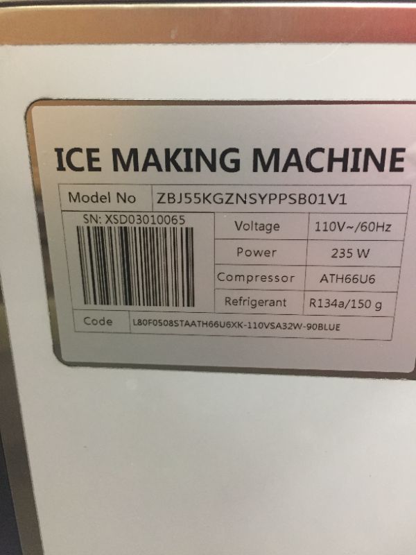 Photo 3 of 39 lb. Bin Stainless Steel Freestanding Ice Maker with 110 lb. Commercial Ice Maker in Silver
