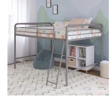 Photo 1 of DHP Junior Full Metal Loft Bed, Kid's Bedroom Furniture, Silver
