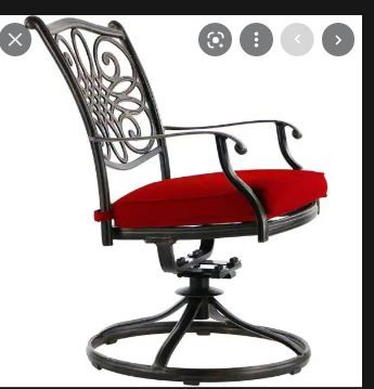 Photo 1 of 2 traditions alumicast swivel rocker with red cushions