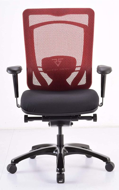 Photo 1 of Raynor - VG-ECMP-RED Office Chair with Dual Layer Cooling PC Mesh Back, Swivel Tilt, Tension, Lock, Removable Lumbar Cushion, Foam Molded Seat, Red
