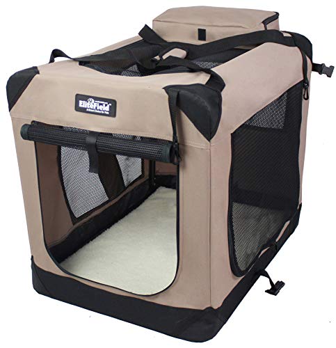 Photo 1 of EliteField 3-Door Folding Soft Dog Crate, Indoor & Outdoor Pet Home, Multiple Sizes and Colors Available (36" L x 24" W x 28" H, Khaki)