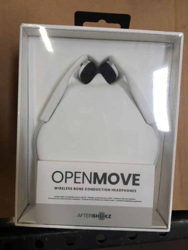 Photo 2 of AfterShokz OpenMove Wireless Bone Conduction Headphones Bluetooth 5.0 Open Ear for Sports (Alpine White)
