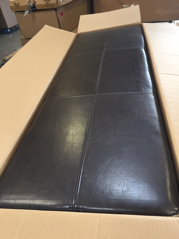 Photo 1 of Christopher Knight Home Glouster PU Storage Ottoman, Brown
