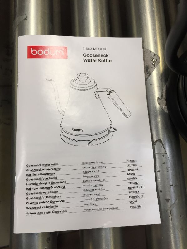 Photo 1 of Bodum 11883-259US Melior Gooseneck Electric Water Kettle, 27 Ounce, Matte Black
