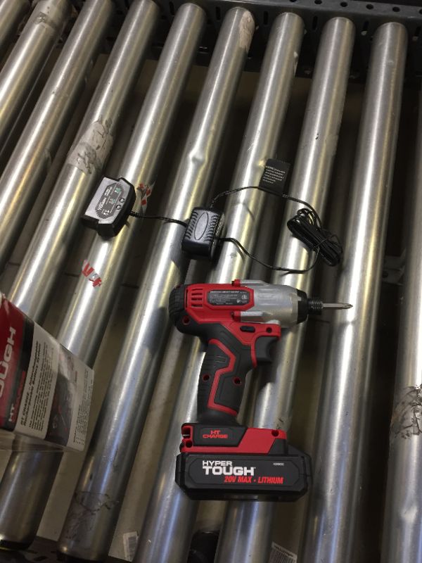 Photo 3 of Hyper Tough 20V Max Lithium-ion Cordless Impact Driver, 1/4 inch Quick Release Chuck with 1.5Ah Lithium-ion Battery & Charger, Bit Holder & LED Light
