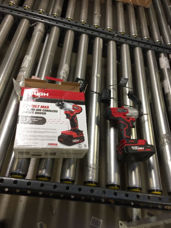 Photo 1 of Hyper Tough 20V Max Lithium-ion Cordless Impact Driver, 1/4 inch Quick Release Chuck with 1.5Ah Lithium-ion Battery & Charger, Bit Holder & LED Light
