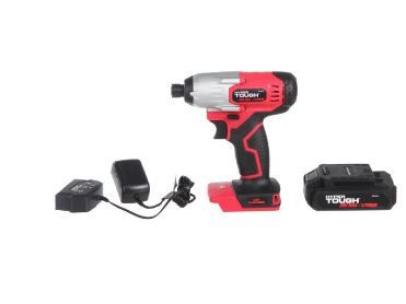 Photo 1 of Hyper Tough 20V Max Lithium-ion Cordless Impact Driver, 1/4 inch Quick Release Chuck with 1.5Ah Lithium-ion Battery & Charger, Bit Holder & LED Light
