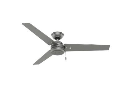 Photo 1 of Hunter 52" Cassius Matte Silver Ceiling Fan with Pull Chain