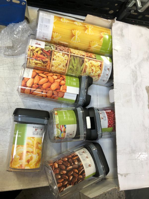 Photo 1 of DWËLLZA KITCHEN Airtight Food Storage Containers with Lids –  Air Tight Kitchen Storage Containers for Pantry Organization and Storage - Clear Plastic BPA-Free - Keeps Food Fresh & Dry ASSORTED SIZES 8 CONTAINERS 
