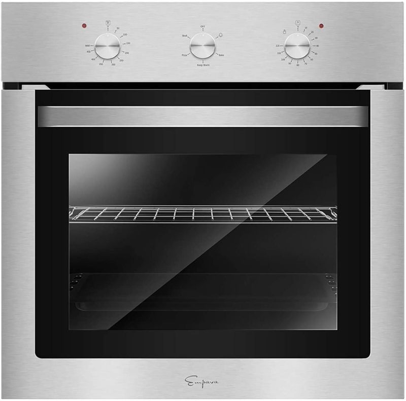 Photo 1 of Empava 24" Electric Single Wall Oven with Basic Broil/Bake Functions Mechanical Knobs Control in Stainless Steel, SA01
