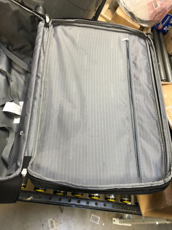 Photo 3 of Amazon Basics Expandable Softside Carry-On Spinner Luggage Suitcase With TSA Lock And Wheels - 23 Inch, Black
