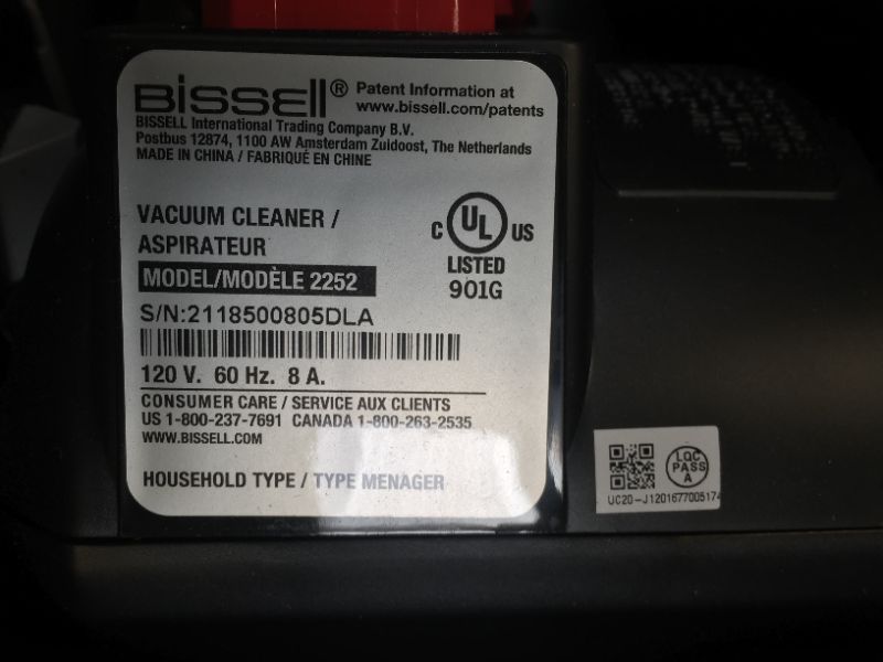 Photo 6 of BISSELL 2252 CleanView Swivel Upright Bagless Vacuum with Swivel Steering, Powerful Pet Hair Pick Up, Specialized Pet Tools, Large Capacity Dirt Tank, Easy Empty
(( OPEN BOX ))
** HAS TRASH INSIDE BIN **