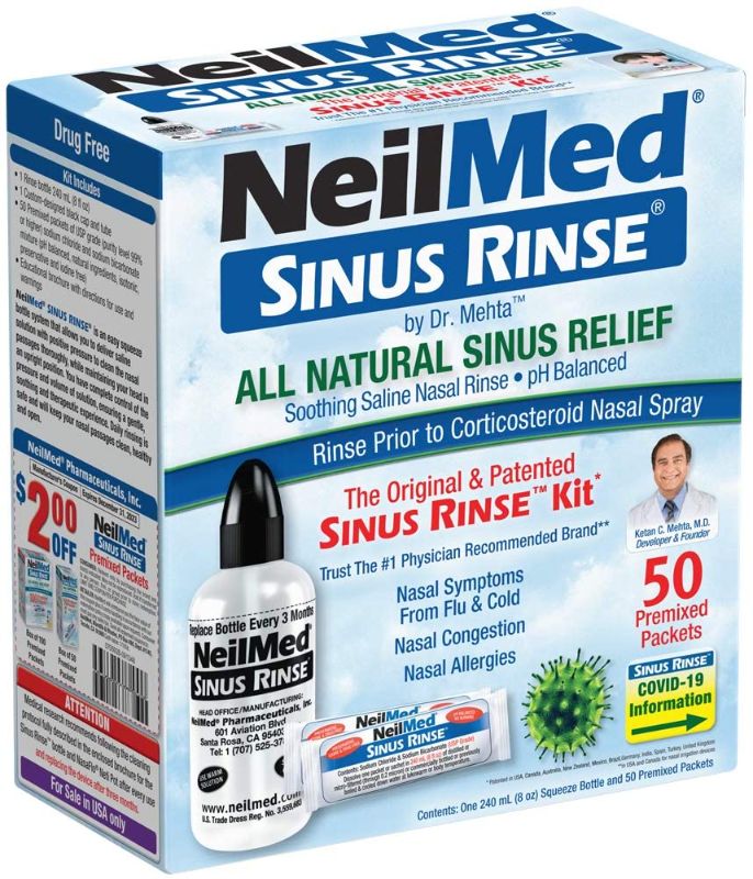 Photo 1 of NeilMed Sinus Rinse - A Complete Sinus Nasal Rinse Kit, 50 count (Pack of 1)

