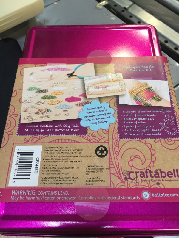 Photo 1 of Craftabelle – Spangled Bangles Creation Kit – Bracelet Making Kit – 366pc Jewelry Set with Memory Wire – DIY Jewelry Kits for Kids Aged 8 Years +

