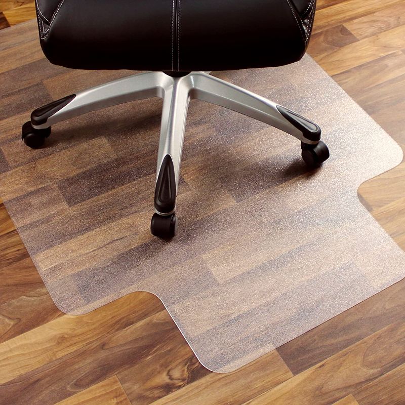 Photo 1 of Heavy Duty Polycarbonate Office Chair Mat for Hardwood Floors 47" x 53" | Transparent Hard Floor Protector with Lip